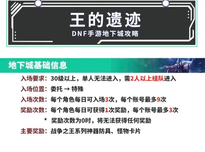 dnf手游王的遗迹怎么玩_王的遗迹副本玩家奖励介绍